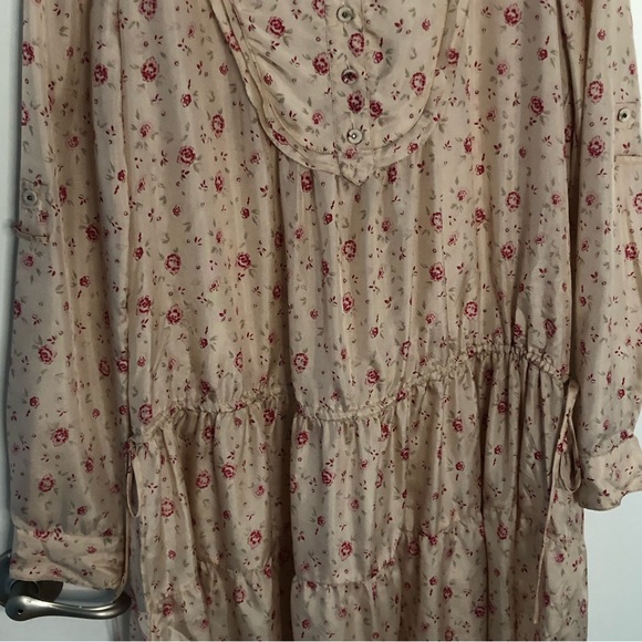 Rebecca Taylor Ditsy Prairie Floral 100% Silk Midi Dress Sz 6 Summer peasant - Picture 3 of 14